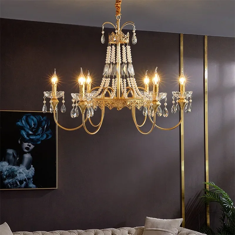 GHJUYIOL French style dressing room chandelier princess room bedroom creative crystal light luxury restaurant lighting decoratio