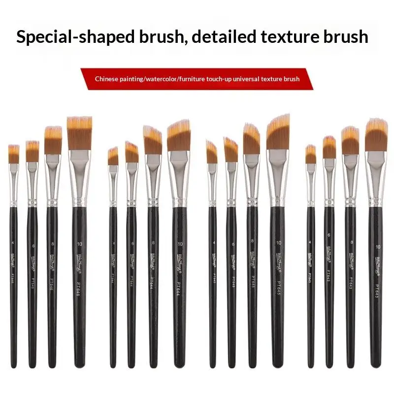 4Pcs Single Flat Paint Brushes ,Artist Paintbrushes for Acrylic Oil Watercolor Painting, Premium Nylon Painting Brushes Set