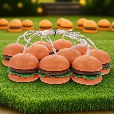 

1Set LED Hamburger Light String Creative Decorative String Lamp for Party Birthday Bedroom Kids Room Holiday Home Decoration