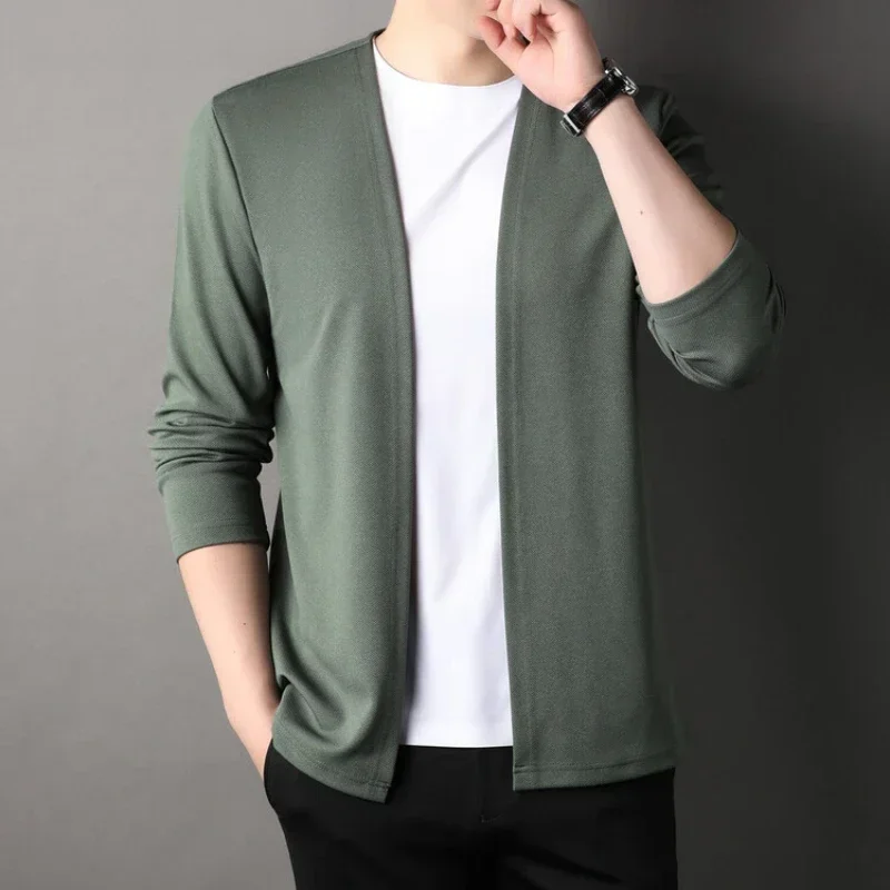 Men's Spring and Autumn Cardigans, Men's Trendy Knitwear, Casual Loose Thin Shawl Jacket for Outerwear