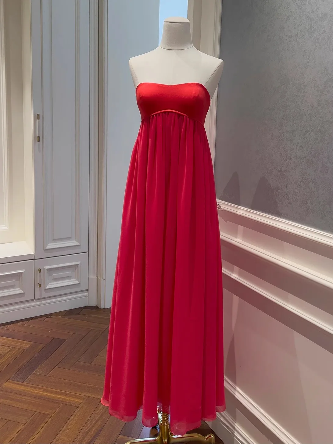 Design Sommer Neue Rote Fee Puppe Rock Dr Materni Kleid Hohe Taille Svel Hochzeit Par Event Feier Kleid