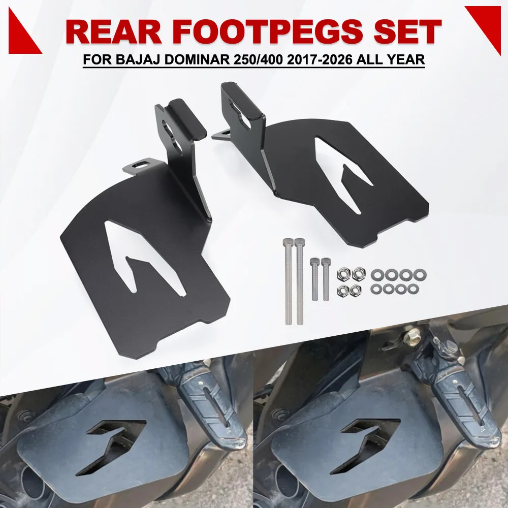 For Bajaj DOMINAR 250/400 2017-2026 All Year Stainless steel Motorcycle FootPegs Pedals Rests Footrest Side Foot Rest for Rider
