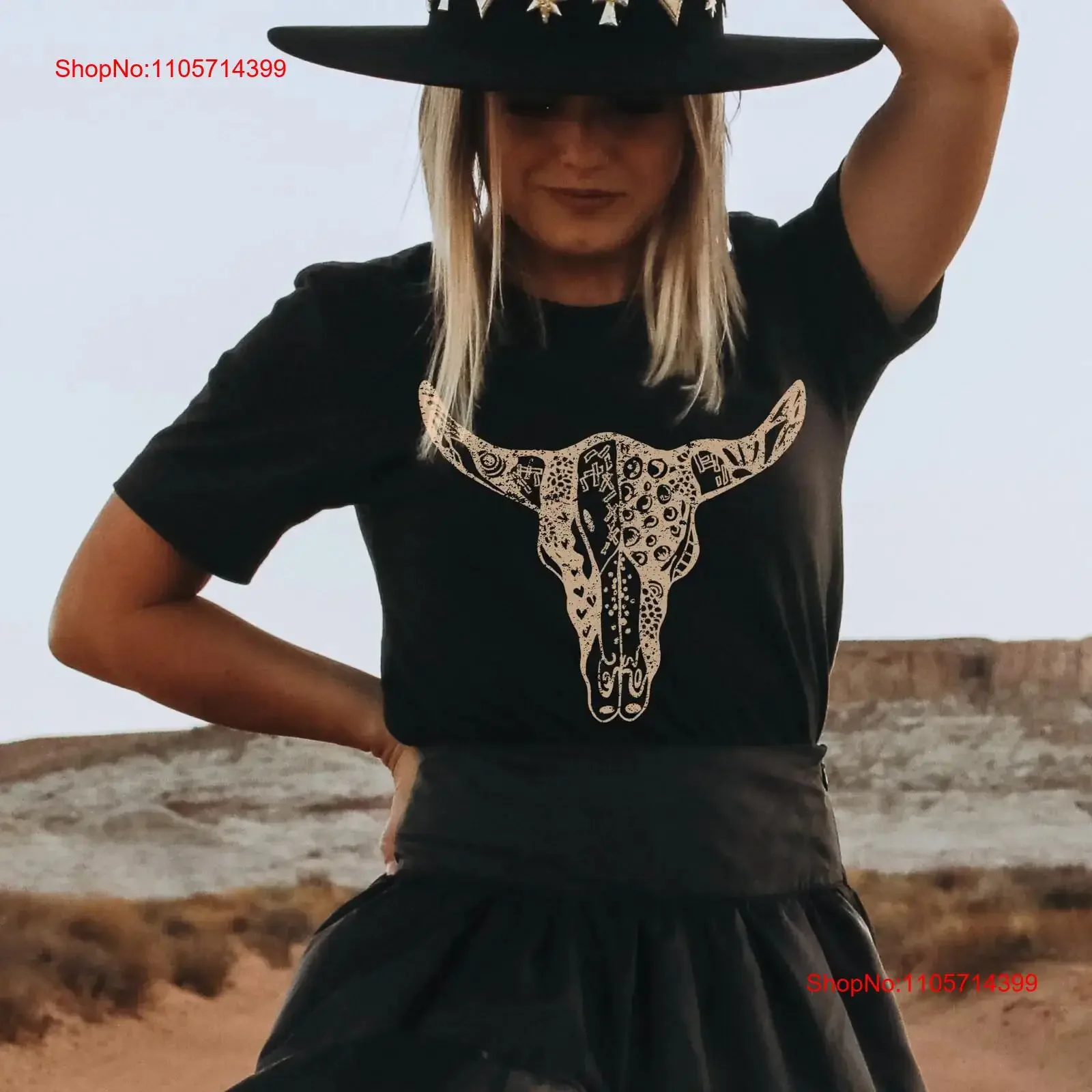 Cow Skull Nashville T Shirt Cowgirl Bachelorette Bachlorette Bull Horns Longhorn Western BoHo Nash Bash Outfit vintage Washed