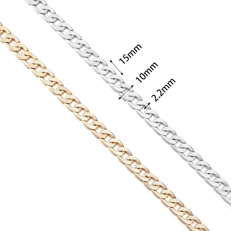 5 Yards/Roll Metal Aluminum Mesh Chains Gold Silver Color Flat Chain for DIY Jewelry Making Clothing Bag Accessories Supplies