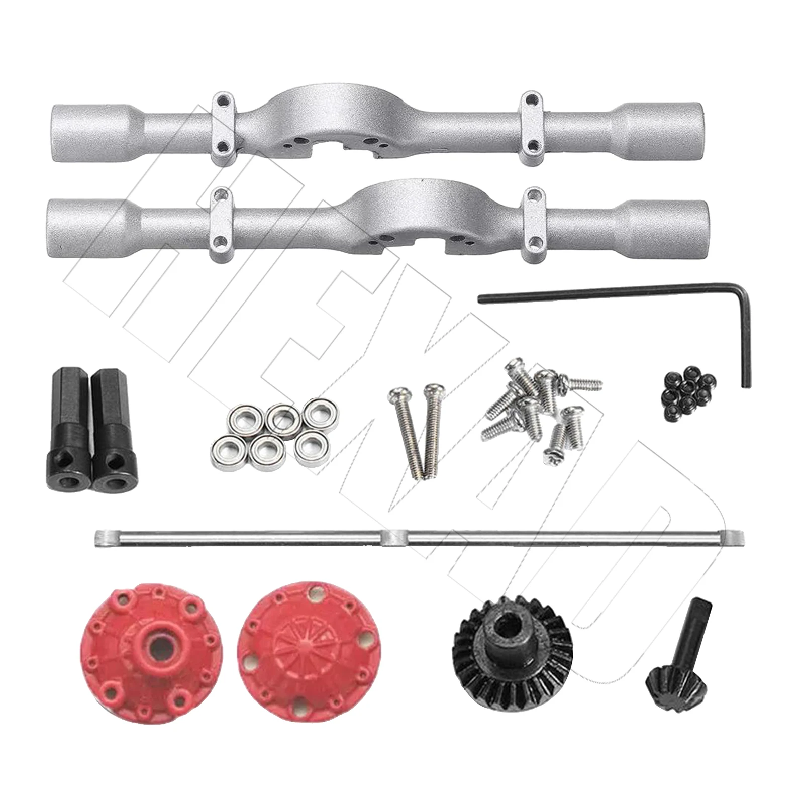 1/10 Rc Car WPL D12 Metal Front and Rear Shock Absorber Spring Steering Cup Up and Down Swing Arm Slider Set Upgrade Kit DIY