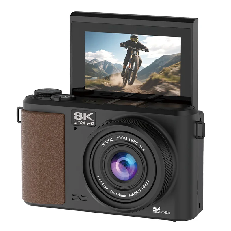 

8K Digital Cameras For Photography Autofocus WiFi 88MP Vlogging Camera With 3.0 Inch Flip Screen 18X Digital Zoom Travel Camera