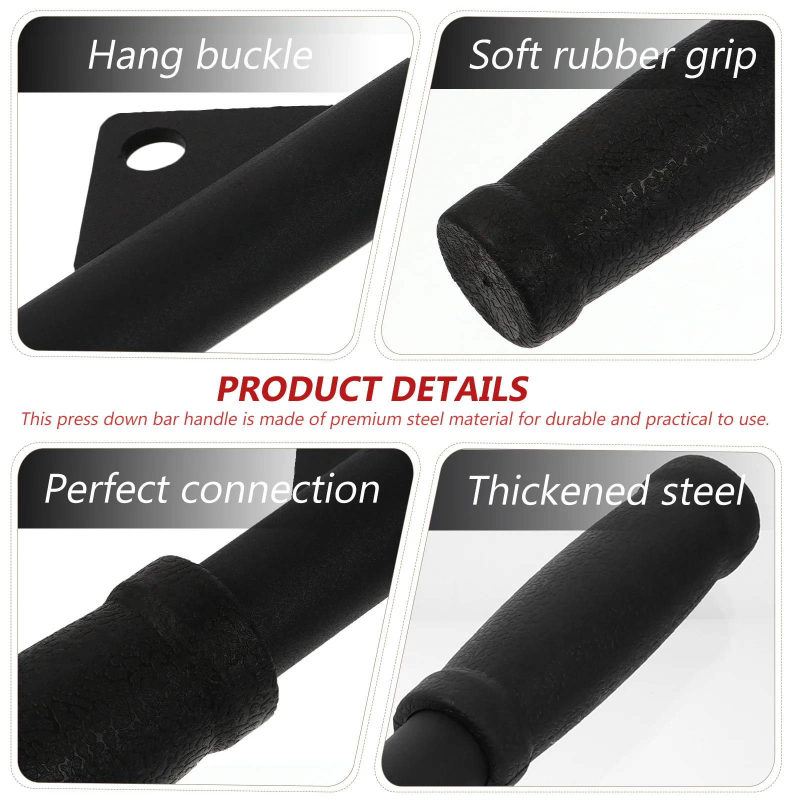 

Press Down Bar Handle Steel Muscle Trainer Triceps Strengthening Pulldown Cable Machine Attachment for Home Gym Fitness Supplies