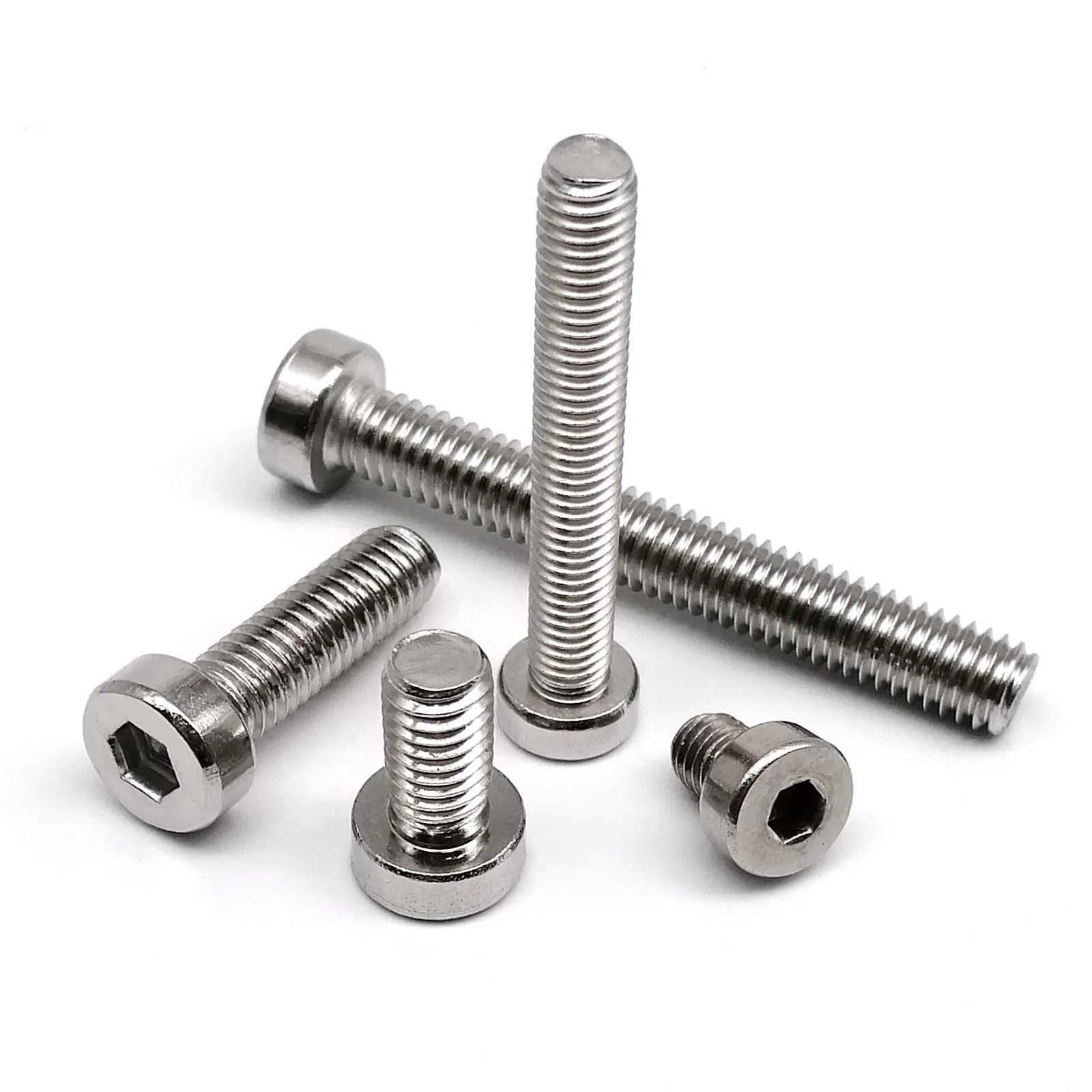 M2 M2.5 M3 M4 M5 M6 M8 Länge 3-100mm 304 A2 Edelstahl Innensechskant Flachkopfschraube mit Niedrigem Profil