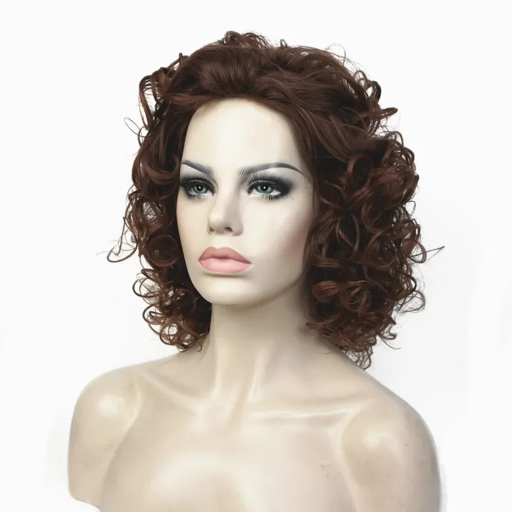 StrongBeauty Women\'s Wig Synthetic Blonde Mix Shotr Curly Natural Fluffy Hairstyles Hair Capless Wigs