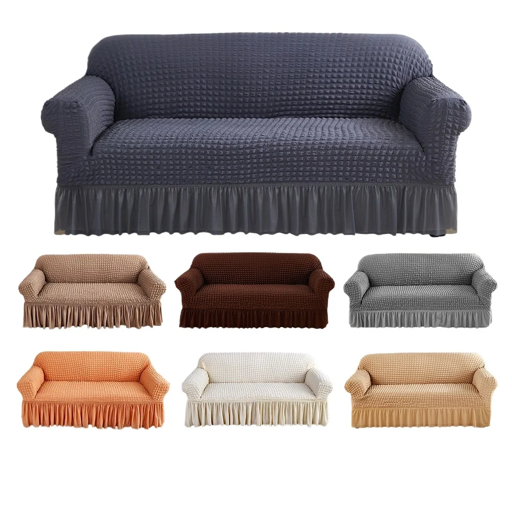 

Skirt Hem Sofa Cover 3D Bubble All-inclusive Stretch Cover Dust Cover Non-slip Sofa Mat Slipcovers Living Room Decoration