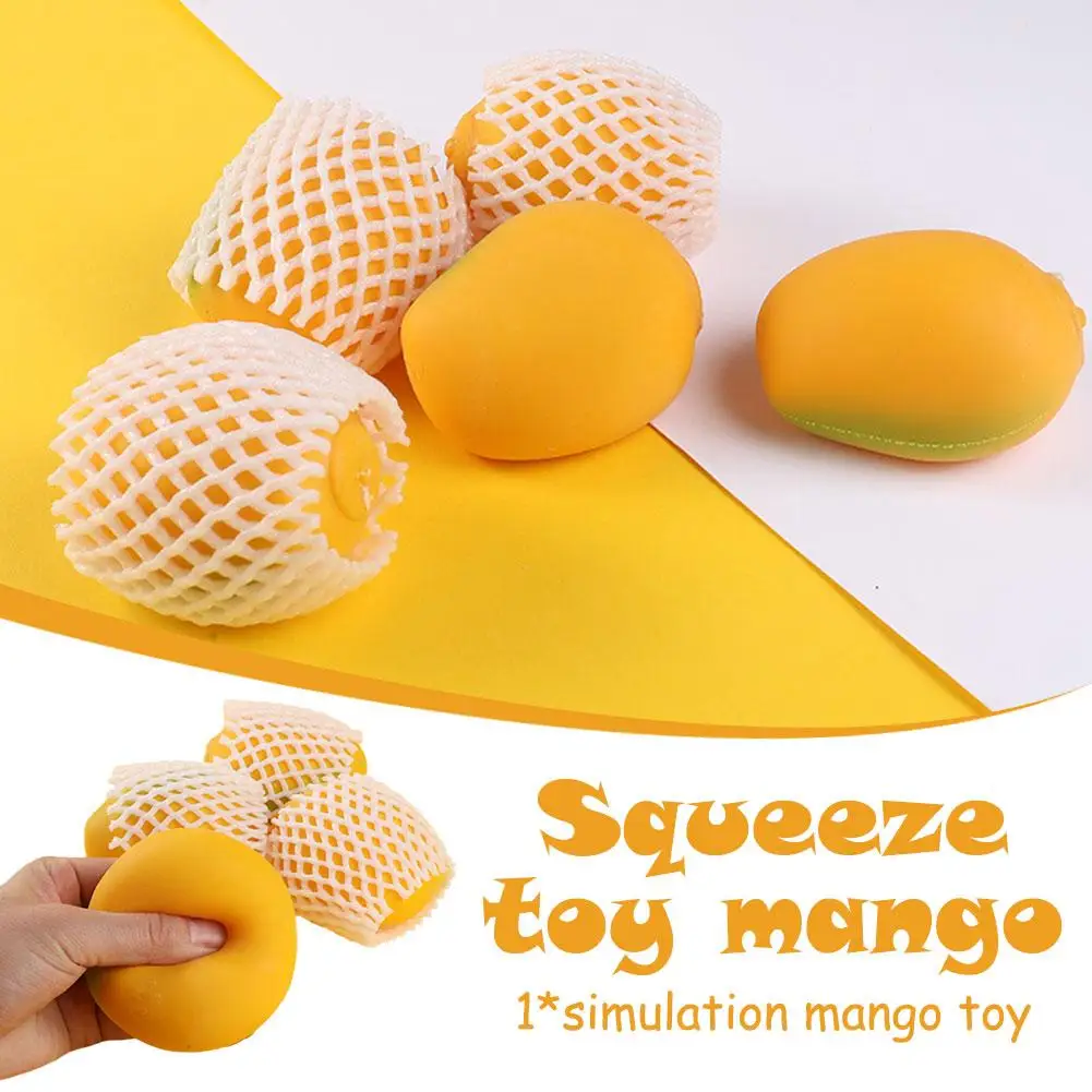 

Decompress Simulated Squeeze Toys Mango Shape Mini Soft Elastic Vivid Fruit Stress Relieving Toy For Kids Children Gifts Fu U9M8