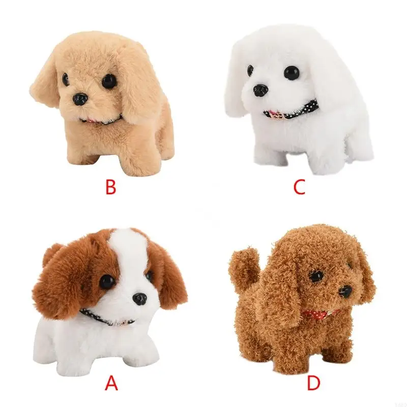 Y88D Simulation Electric Little Puppy Can Walk Bark Nod Wagging Tail Imulation Plush Stuffed Animal Dog