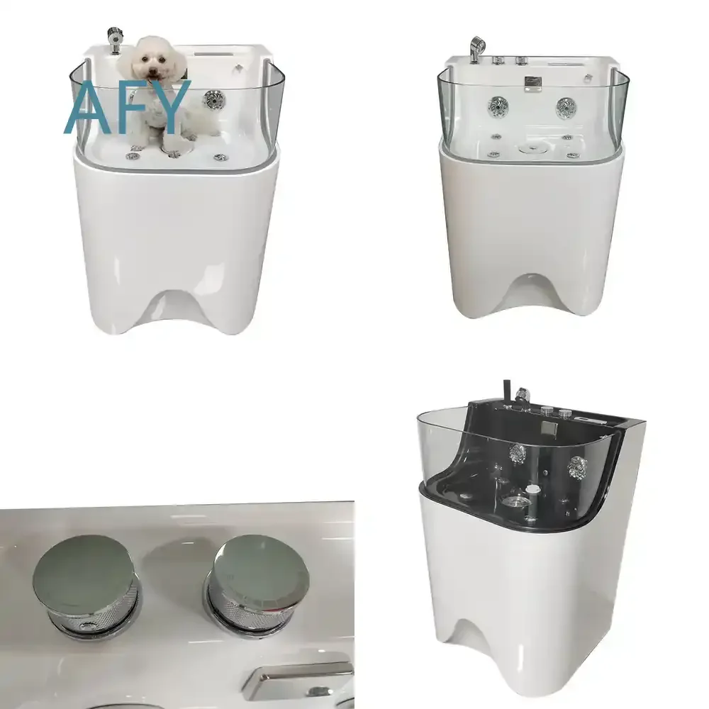 New Arrival for Pet Dog Freestanding Massage Bathtub Wash Grooming Spa Tub with LED Jacuzzi Function for Small Medium Large
