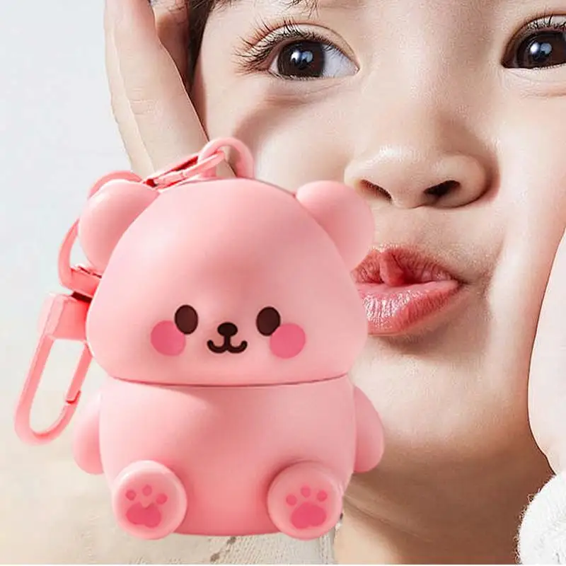 Cute Little Bear Lip Balm Moisturizing Lip Gloss Primer Colorless Stocking Stuffers Lip Care For Winter Lip Repairing