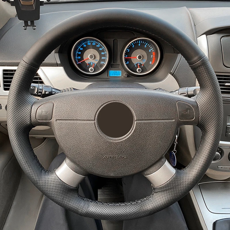 Car Steering Wheel Hand-stitched Leather Cover For Chevrolet Aveo LOVA Buick Excelle Daewoo Gentra 2013 2015 Lacetti 2006 - 2012