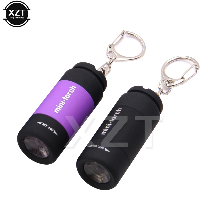 1PC Mini Keychain Pocket Torch USB Rechargeable LED Light Flashlight Lamp Waterproof Keychain Light pocket torch keyring torch