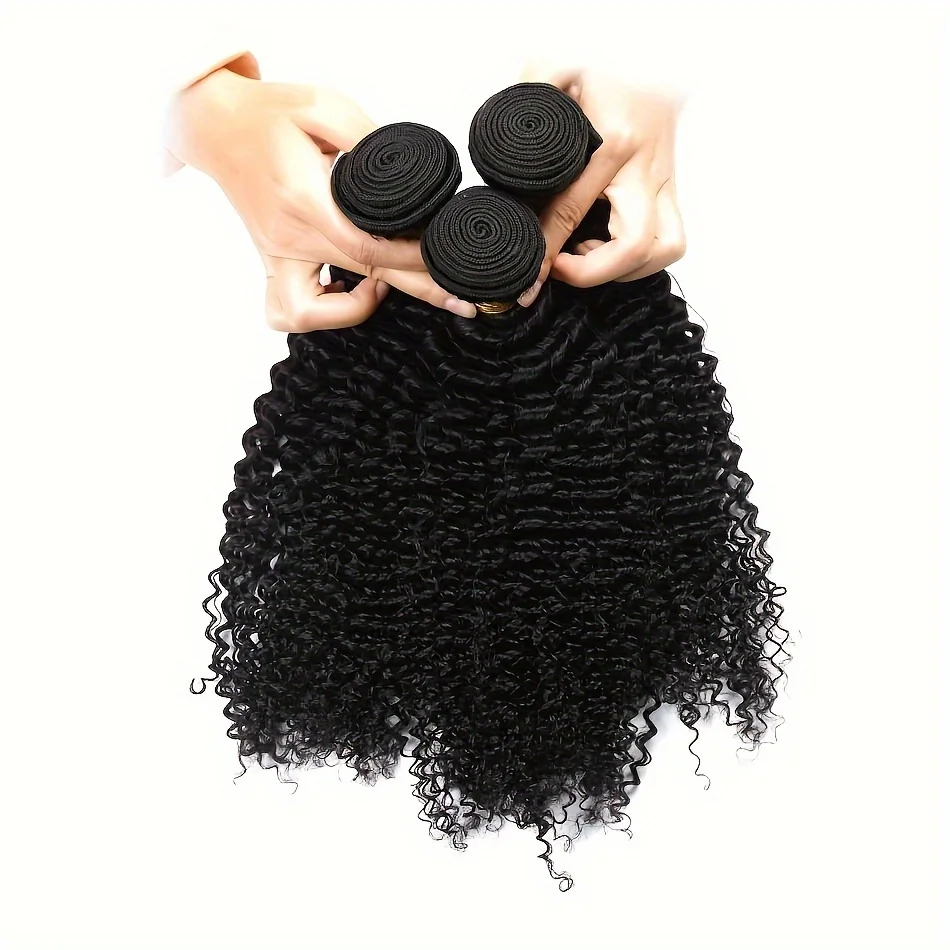 1PCS Afro Kinky Curly Hair Brazilian Kinky Curly Hair Extensions Thick Curly Weave Bundles Human Hair Brazilian Curly Hair