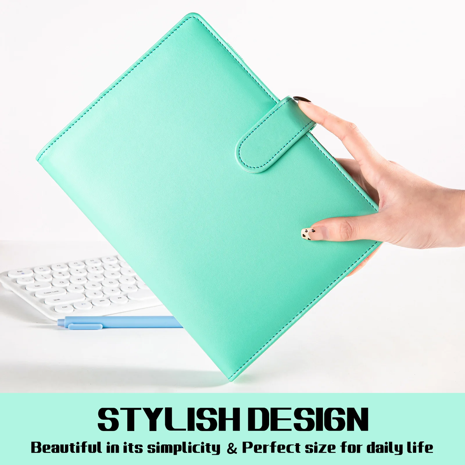 A5 Loose-Leaf Notebook Macaron PU Leather Notebook with Buckle Detachable Notebook Cover Custom Printed Office Stationery