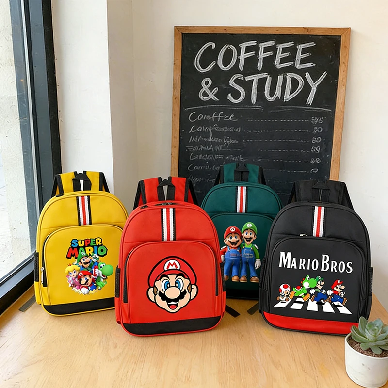 

Super Marios Schoolbag Boy Girl Cartoon Anime Backpack Classic Large Capacity Bookbag for Students Cute Stationery Bags Gift