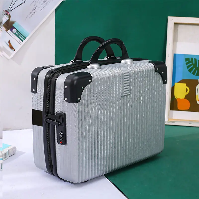 

Retro Small Suitcase Female Cosmetic Bag 14inch Small Suitcase Wedding Box Small Box Waterproof Tattoo Beautician Make Up Bag