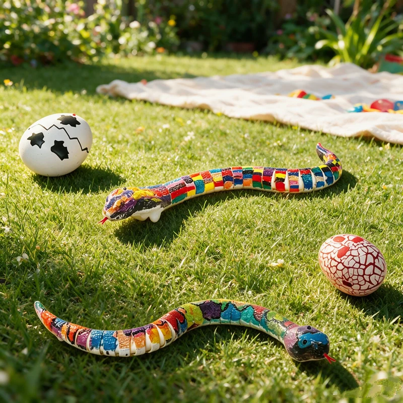 DIY Graffiti RC Snake Luminous Simulation Animal Sensing Remote Control Sensor Dual-mode Rattlesnake Kids Toys Birthday Gifts