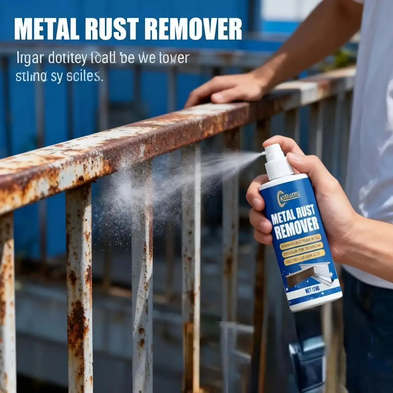 120g Metal Rust Remover Spray, Quickly Removes Rust, Restores Shine, Suitable for Hardware, Automotive Wheels, Tools, Appliances