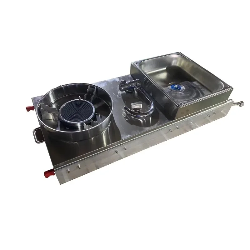 

Suitable for RV trailer, portable outdoor sliding camping kitchen, stainless steel RV gas stove with sink