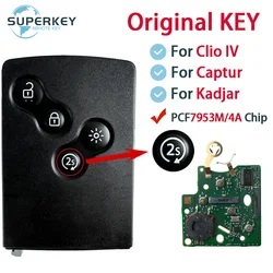 Original Key Remote Start Buttons For Renault Clio IV Captur Kadjar 2009 - 2017 PCF7953M 4A Chip 433 MHZ Keyless Smart Car Key