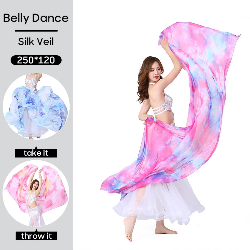 

Belly Dance Accessories Imitation Silk Shawl Fabric Towel Scarf 250*120 cm For Adult Women Stage Performance and Practice