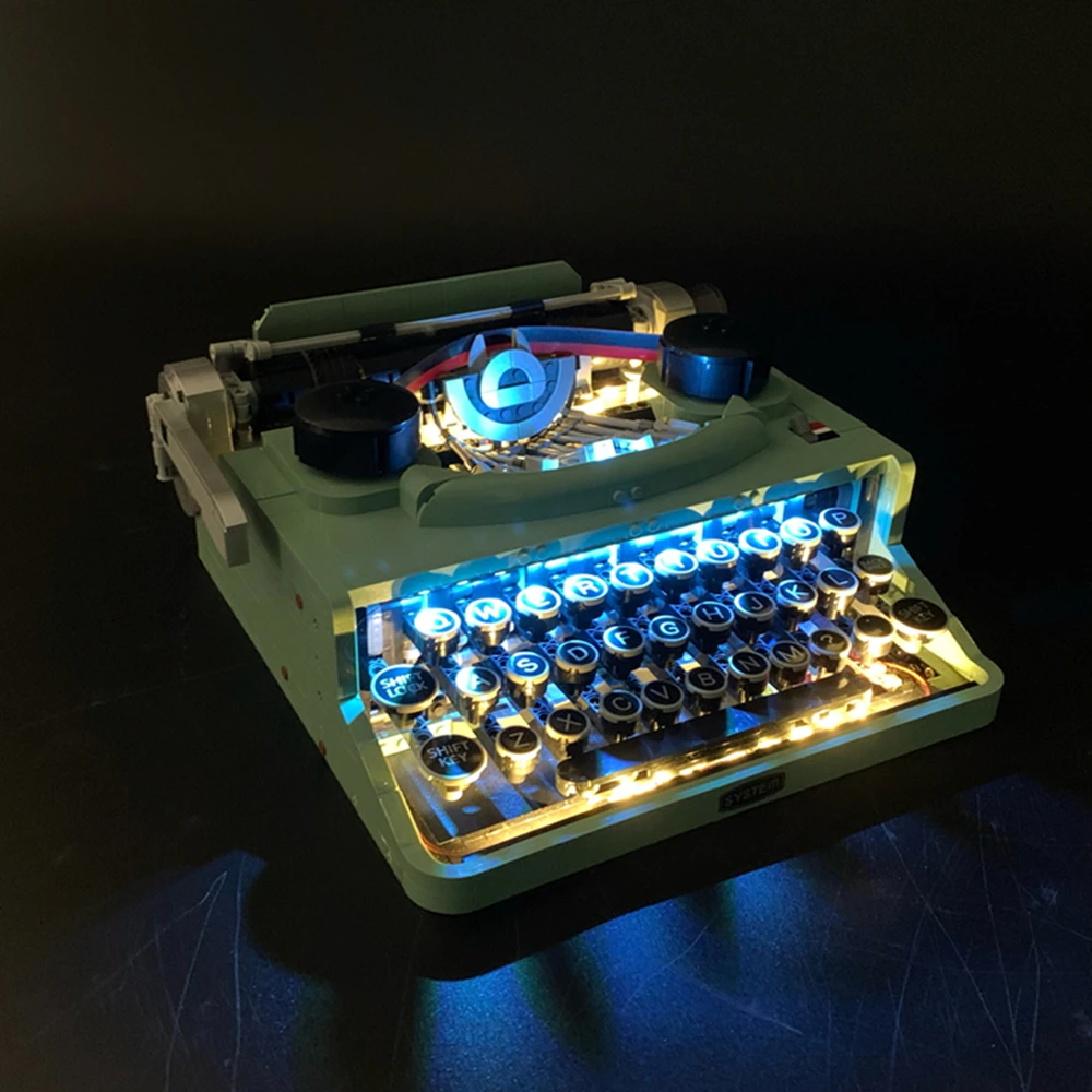 BYB LED Light For 21327 Retro Typewriter Building Blocks Decorative Lamp Remote Control Not Include Lego Building Blocks