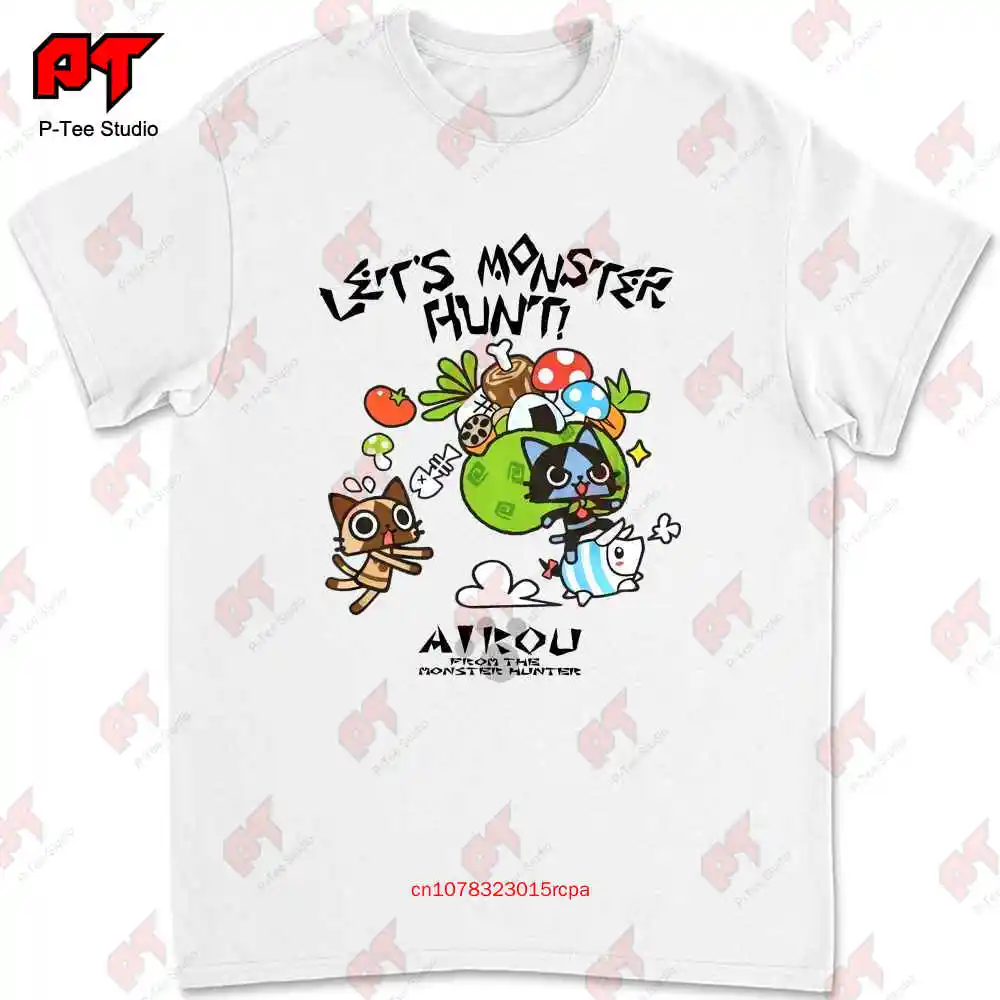 Monster Hunter Lets Monster Hunter Airou Image T-shirt KIP4