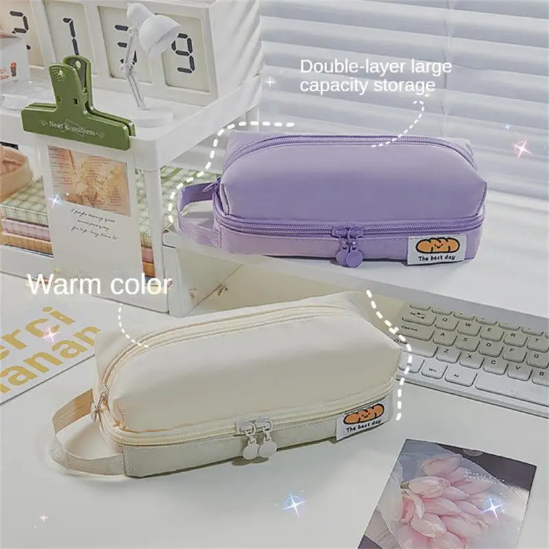 Angoo 4 Partitions Large Pencil Case Pen Bag School Student Pencil Cases Cosmetic Bag Stationery Organizer Office Supply