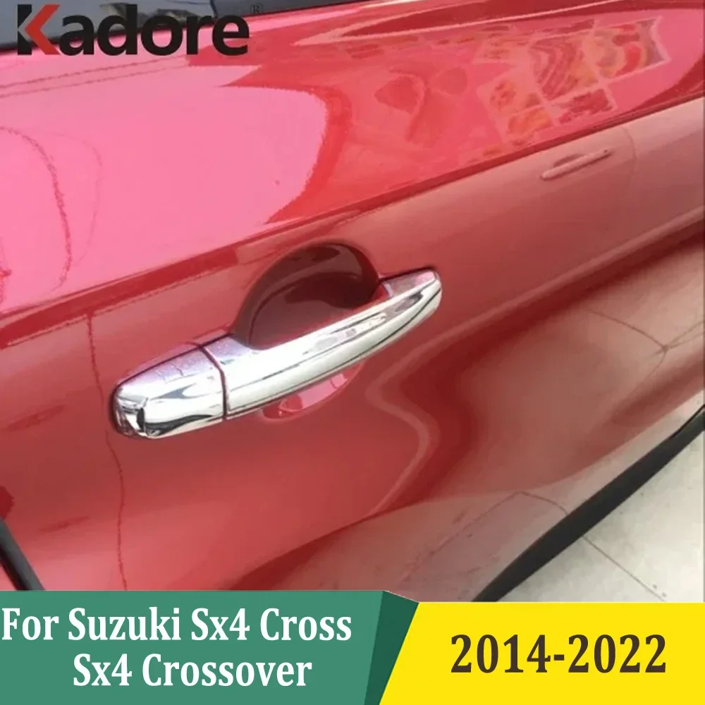 For Suzuki Sx4 Cross Sx4 Crossover 2014-2016 2017 2018 2019 2020-2022 Chrome Side Door Handle Cover Trim Accessories Car Sticker