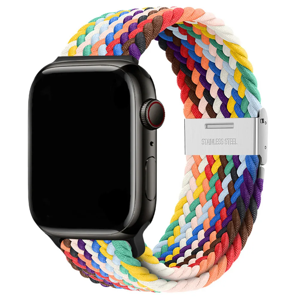 Cinturino intrecciato per Apple watch 10 cinturini 46mm 42mm 44mm 45mm 4140 mm Bracciale correa in nylon serie iWatch 8 9 5 SE 6 7 Ultra 2 49mm
