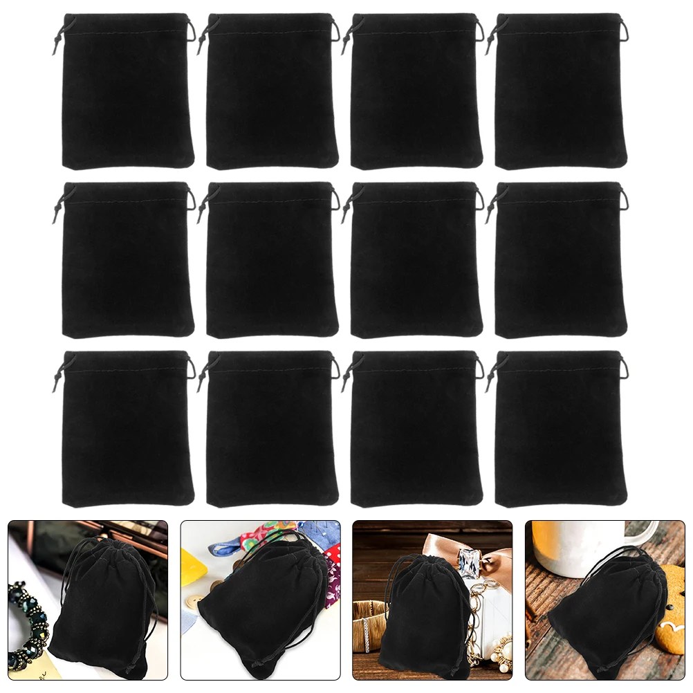 

15 Pcs Black Jewelry Bag Small Toiletry Drawstring Makeup Pouch Tolietry for Women Toiletries Wash Travel