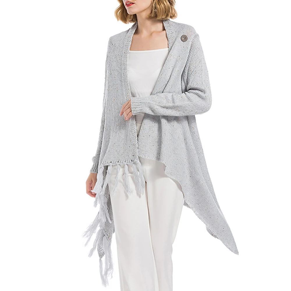 大きいサイズの女性のタッセルニットセーターコート秋/冬のファッションヨーロッパとアメリカのスタイル