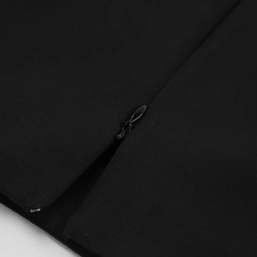 Solid Black Blazer And Skirt Set Waist Pleat Double Button Women Two Piece Suit Slim Fit Long Sleeve Bodycon Mini Skirt Set