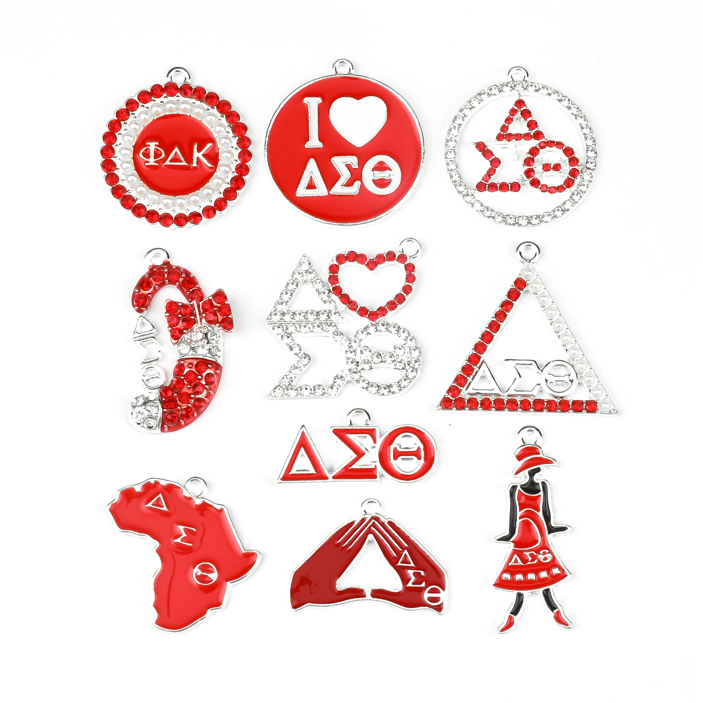 10pcs Aolly ΔΣΘ Organization Charms for women DIY jewelry accessories