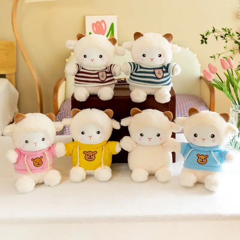 20cm PP Cotton Cartoon Plush Sheep Soft Toys Stuffed Animal Sheep Dolls Valentine\'s Day Christmas Gifts Toy for Children Girl