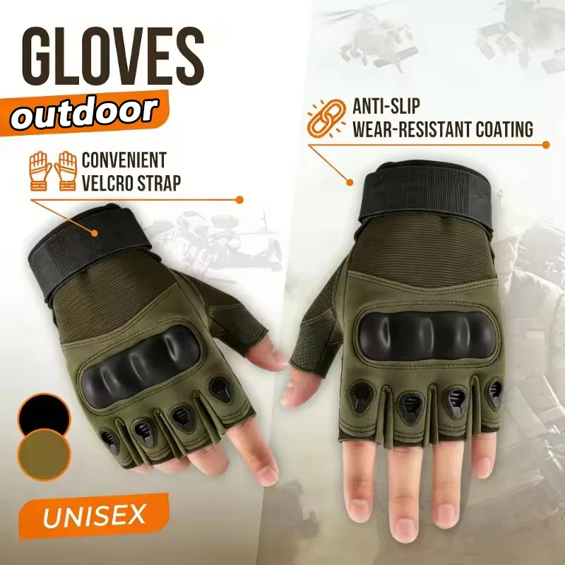Universal Protective Half Finger Gloves Breathable Durable for Training Fitness Anti-Slip Cycling Outdoor Activities
