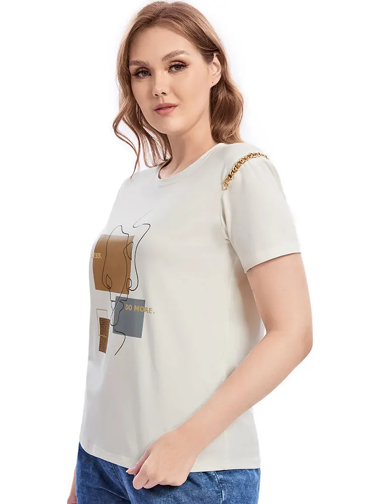 قميص نسائي منسوج برقبة دائرية مقاس كبير ينتمي إلى فئة الملابس النسائية #6