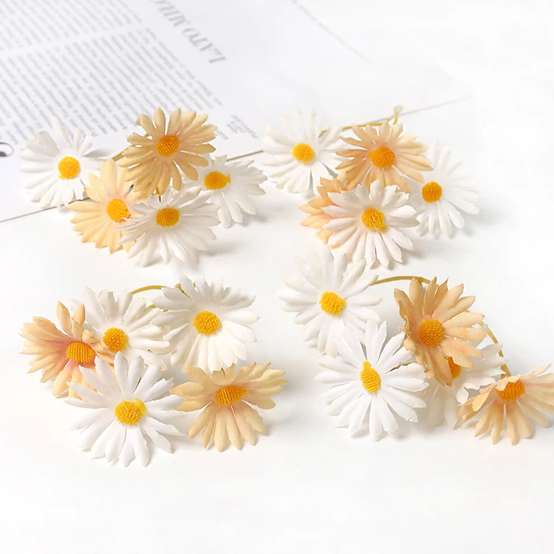 5/10/20Pcs Artificial Daisy Flowers Chamomile Fake Flowers Home Room Decoration Wedding Decor DIY Garland Accessories Handicraft