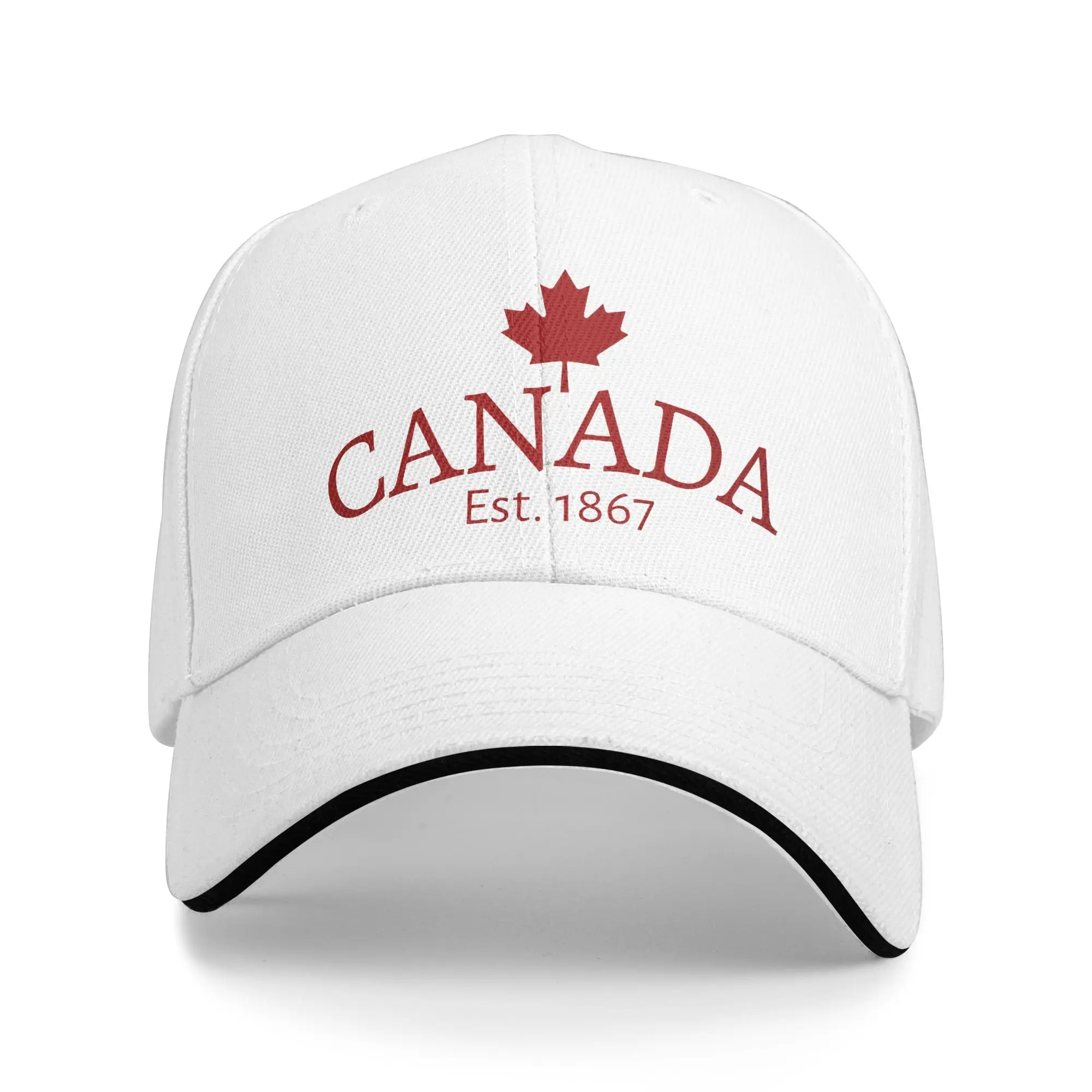 Summer Canada Est. 1867 with small Maple Leaf Baseball Cap Camping Stylish Sun Trucker Hat Men Women Hot Sale Baseball Caps