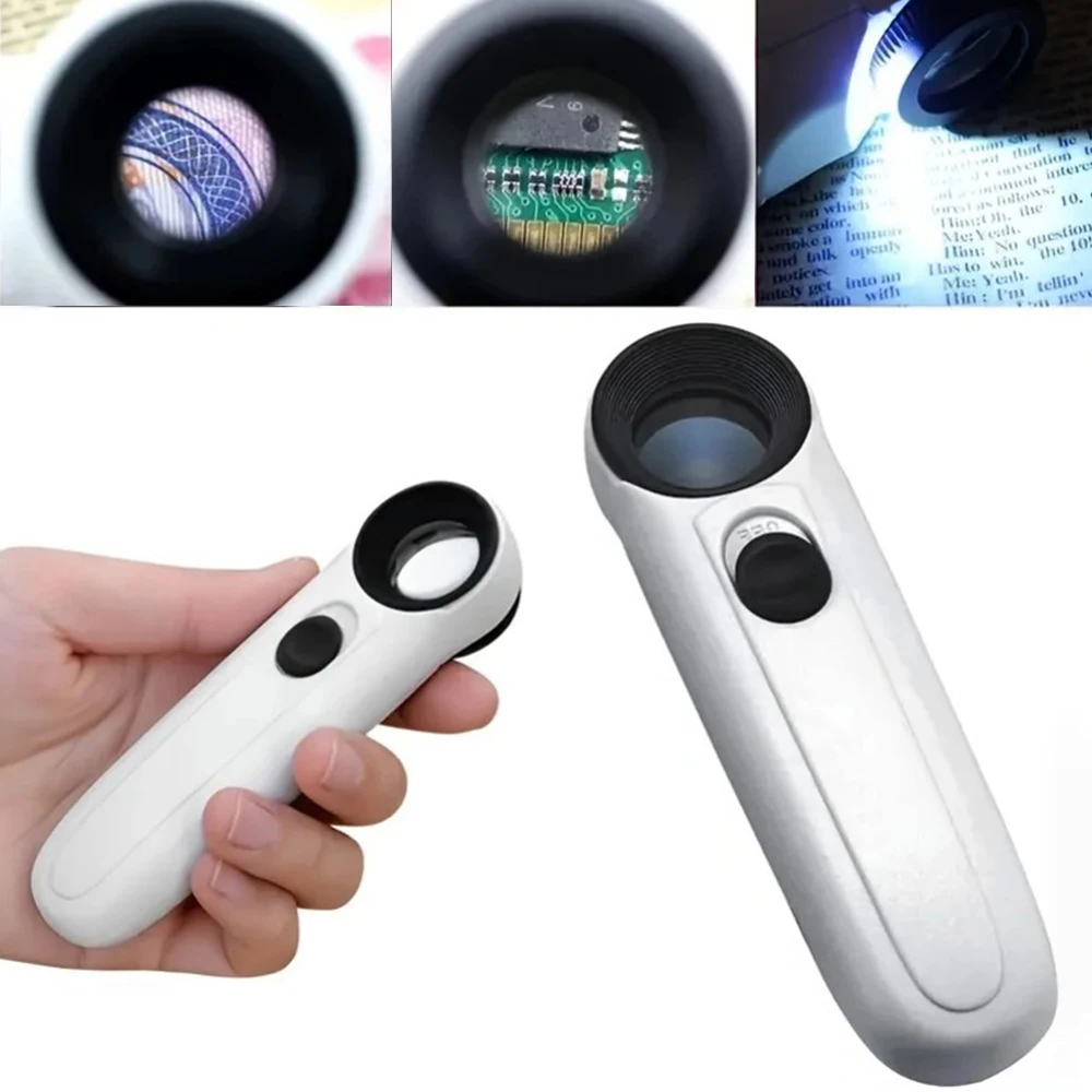 

Handheld Microscope 40x 3.5mm LED Light Magnifying Glass Loupe Illuminated Lamp Circuit Boards Hallmarks Jewelry LA-AA350