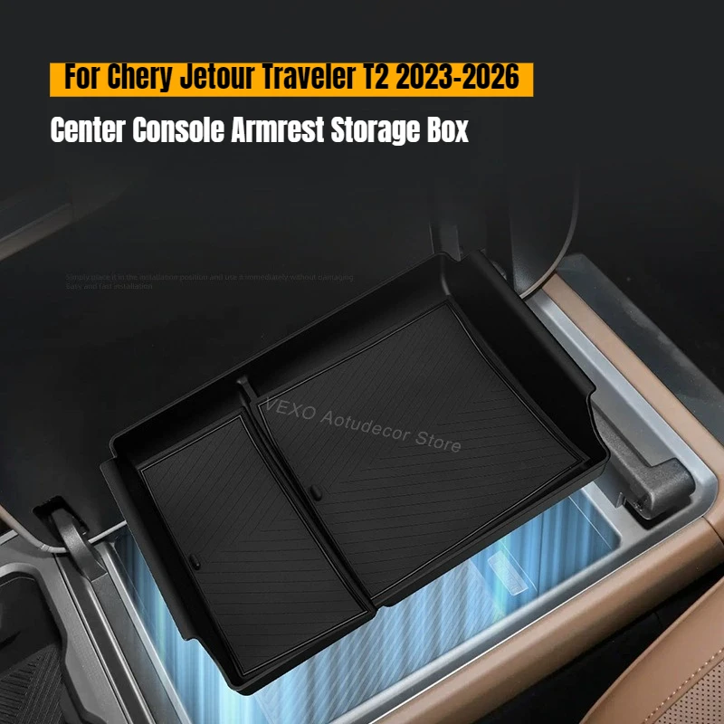 

Center Console Armrest Storage Box for Chery Jetour Traveler T2 2023-2026 Organizer Tray Armrest Compartment Divider Accessories
