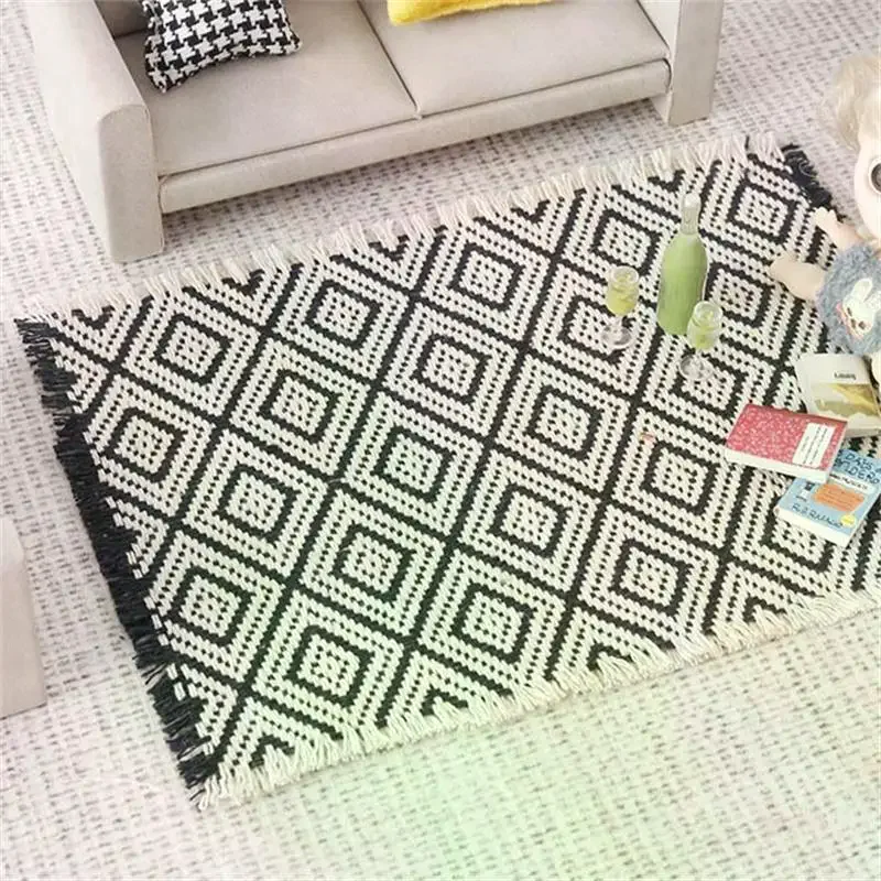 1:12 Puppenhaus Miniatur Modell Spielzeug Teppich Decke Möbel Home Modell Dekor Spielzeug Puppenhaus Zubehör