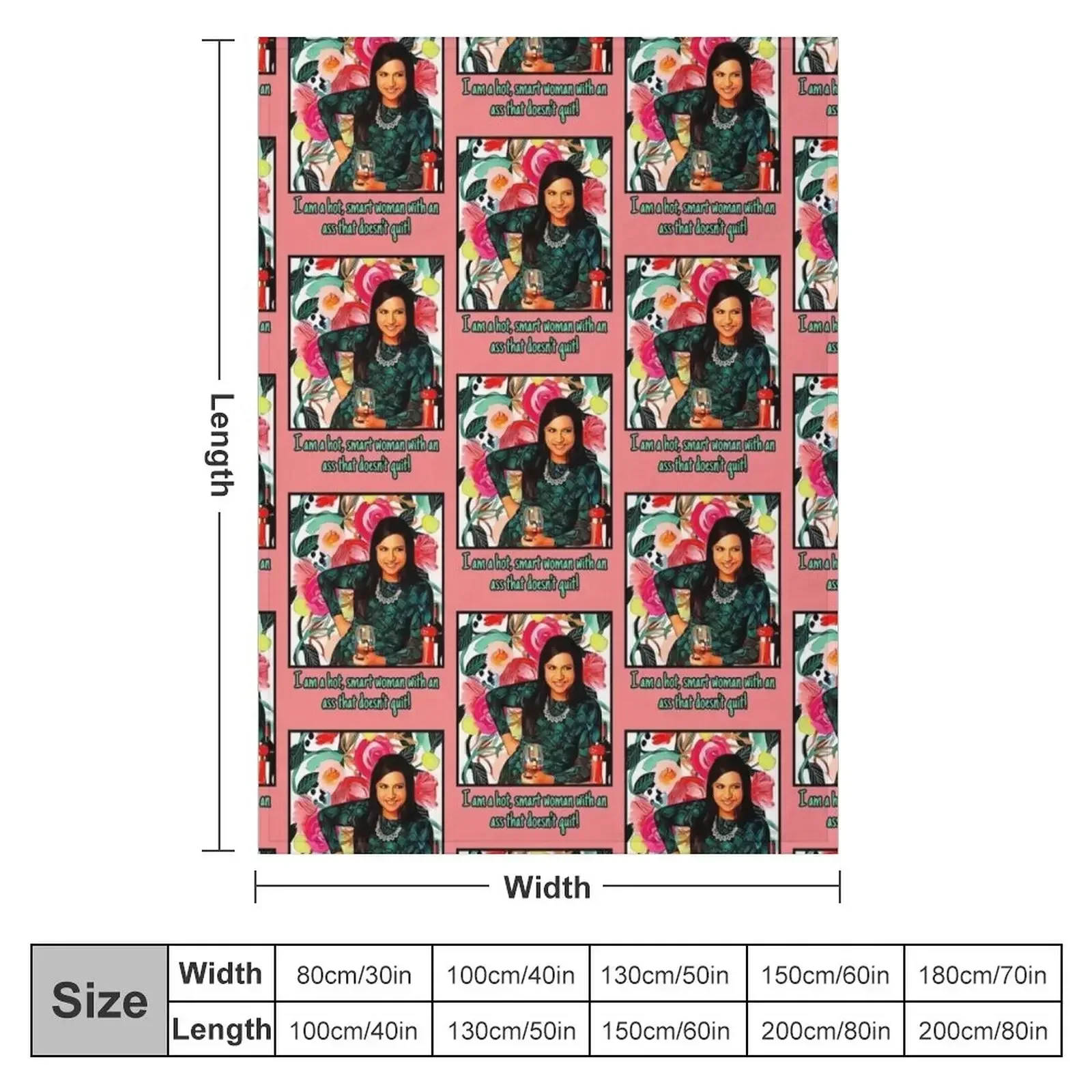 Mindy Project--Hot, Smart Woman Throw Blanket couch cozy soft plush fuzzy picnic outdoor blanket