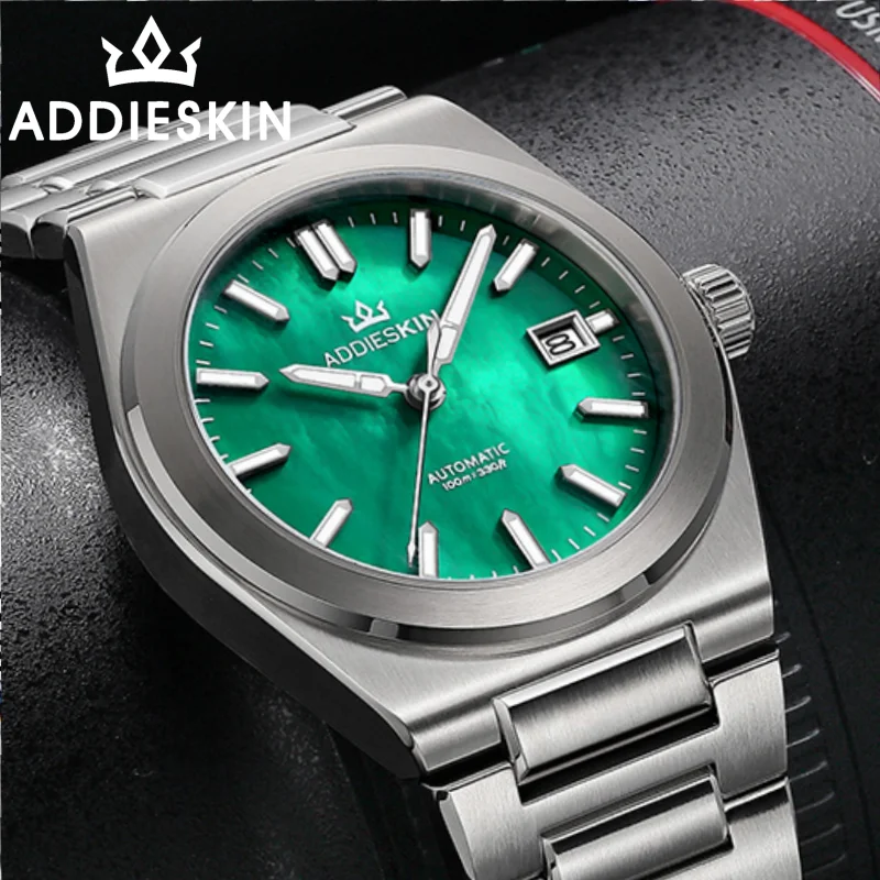 

Автоматические механические часы AddiesKin, светящиеся часы с сапфировым стеклом и календарем, водонепроницаемые, 100 м, лучшие брендовые роскошные часы для мужчин