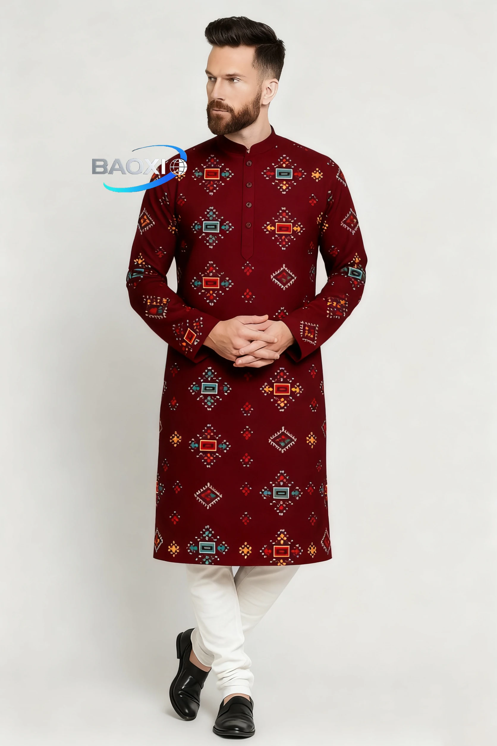 Men's printed pattern kurta vardha fashionable and comfortable fit regular robe suitable for all occasions ethnic clothing