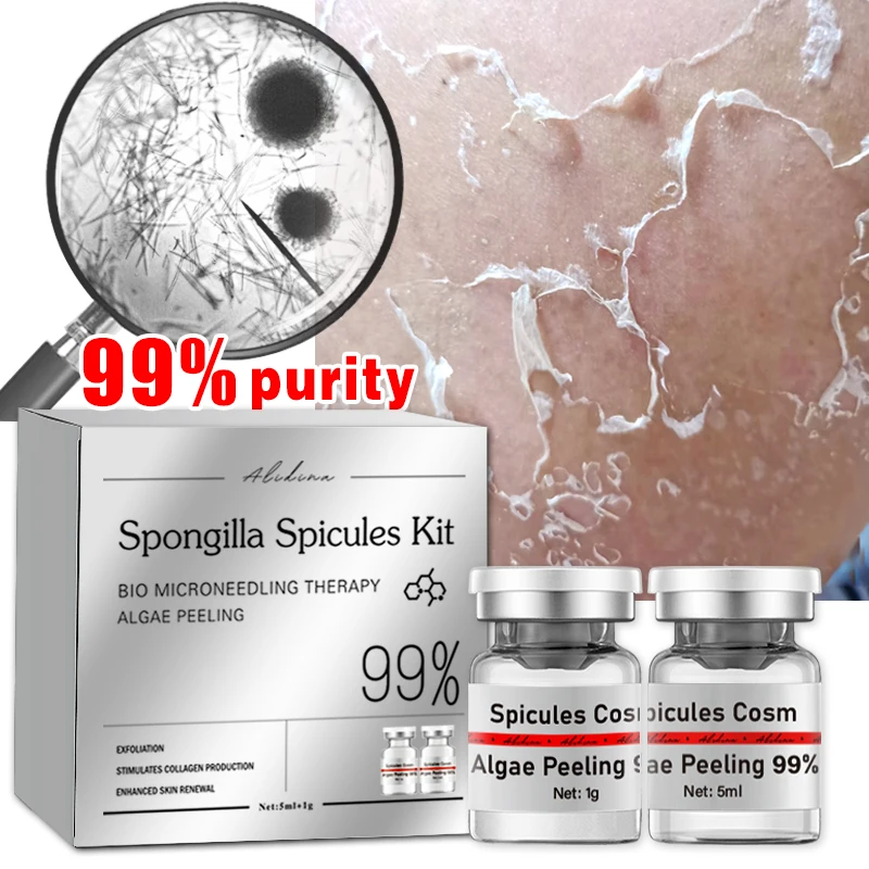 GD Natural Bio 99% exfoliación de algas puras mascarilla Facial en polvo tierno eliminar acné cerrar marcas limpieza profunda de poros esponja especias exfoliación